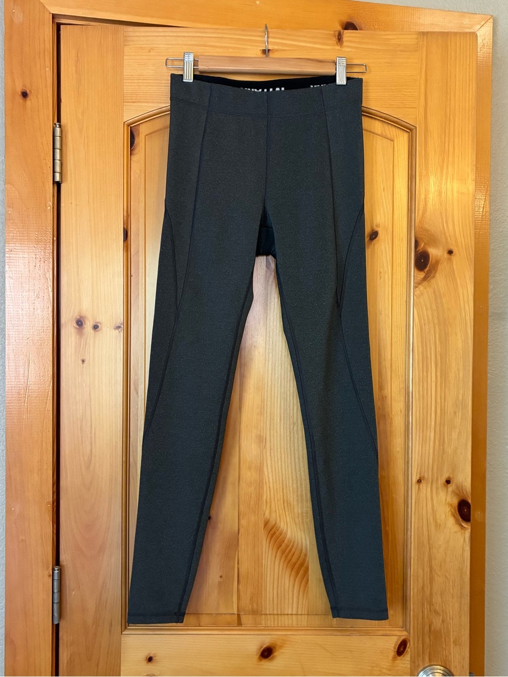 IVY PARK Women's Charcoal High-Rise Seam Detail Leggings